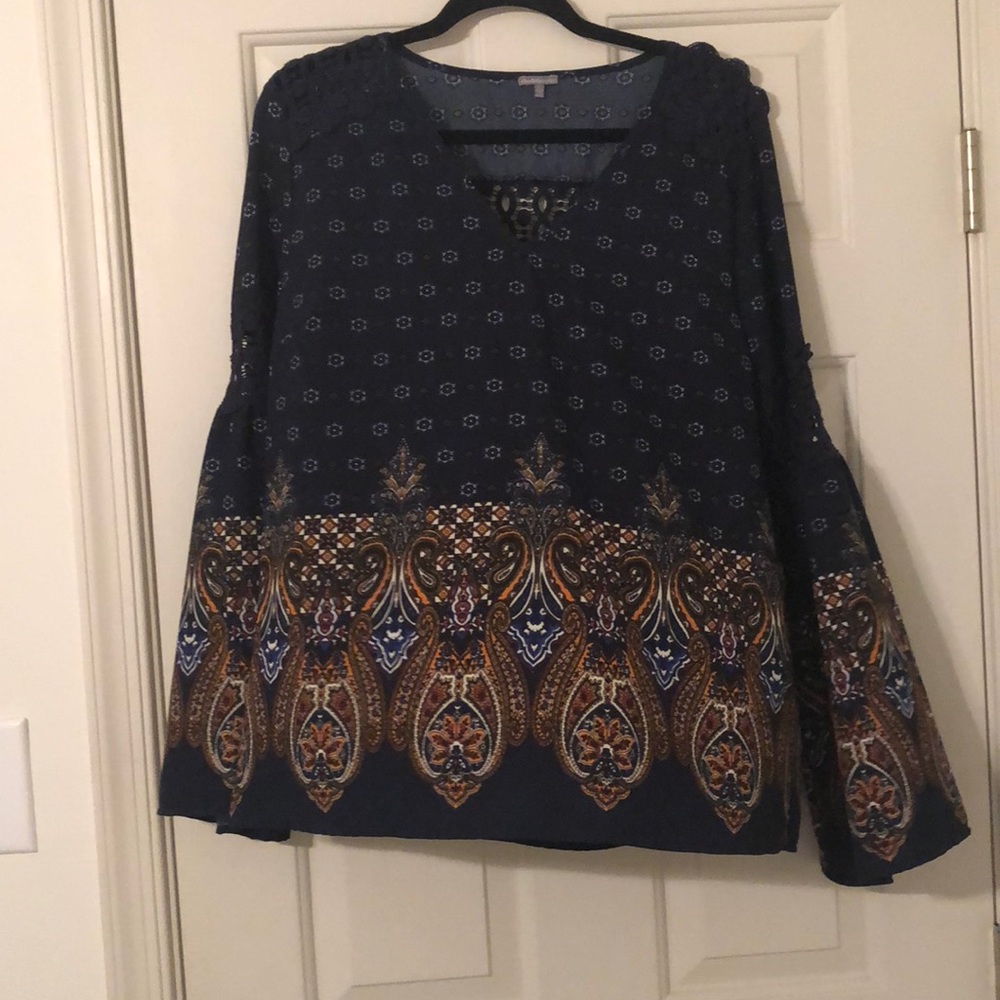Long, bell sleeved top from Charlotte Russe.